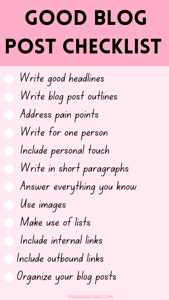 Good blog post checklist 