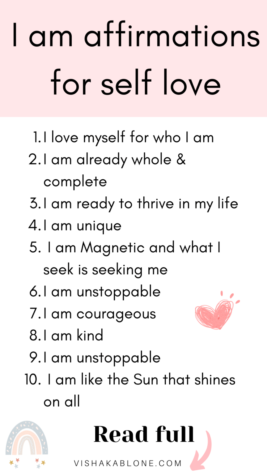 101 Self Love affirmations to change your life - Vishaka Blone