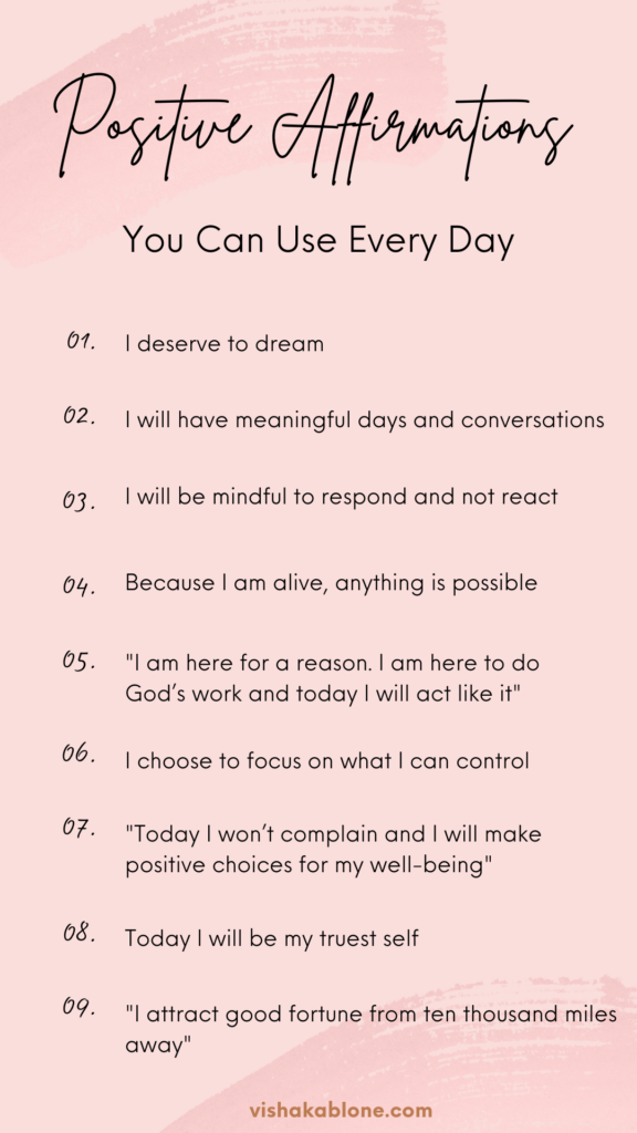 positive affirmations to use everyday