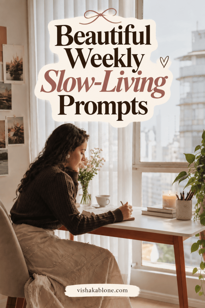 Journal prompts for slow living, journal prompts for a slower softer life. Intentional living, mindful living, simple living, simple life, slow life, soft life
