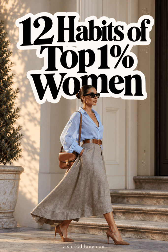 12 habits of top 1% women for self-improvement, personal growth, confidence, success, discipline, and a powerful mindset. If you're looking for inspiration for your personal development journey, feminine lifestyle, self-improvement routine, or glow-up goals, these life changing habits are a wonderful place to start.