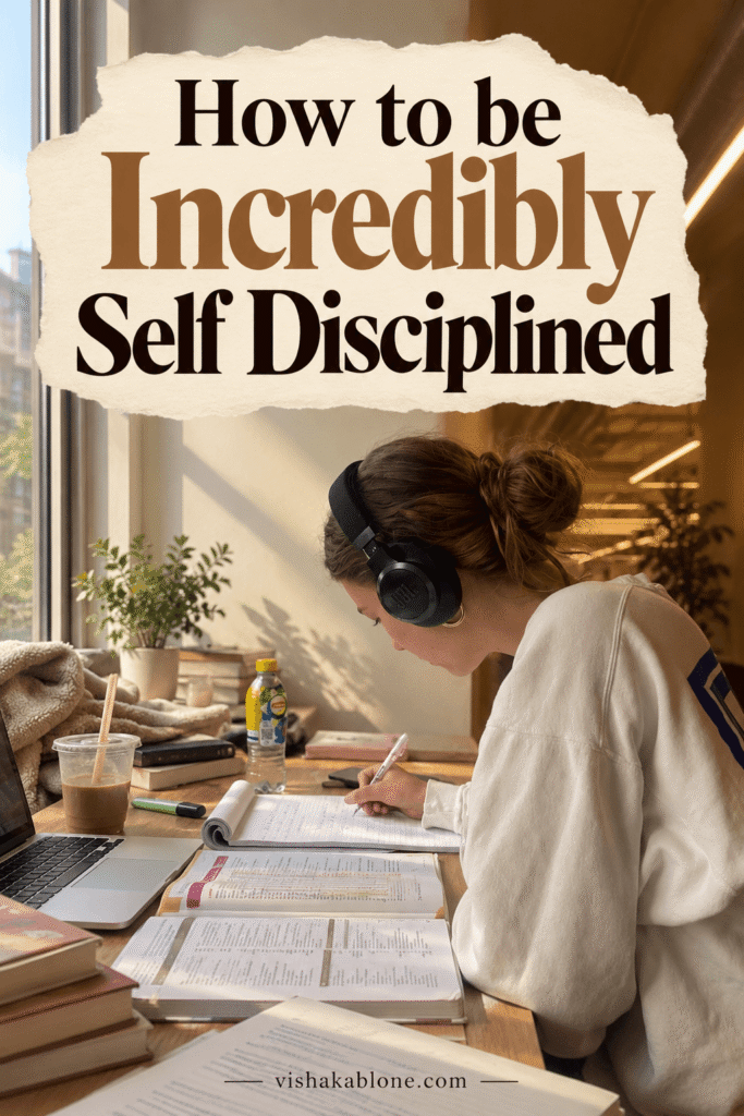 Learn how to be incredibly self-disciplined with life changing habits, daily routines, consistency tips focused on your goals, and become your most productive self, self improvement tips, personal growth, personal development. 